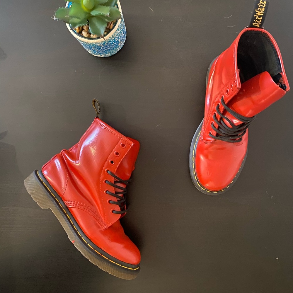 Custom red doc martens